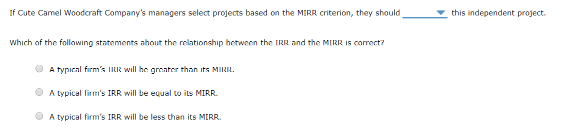 from the project are reinvested at the same rate equal to the