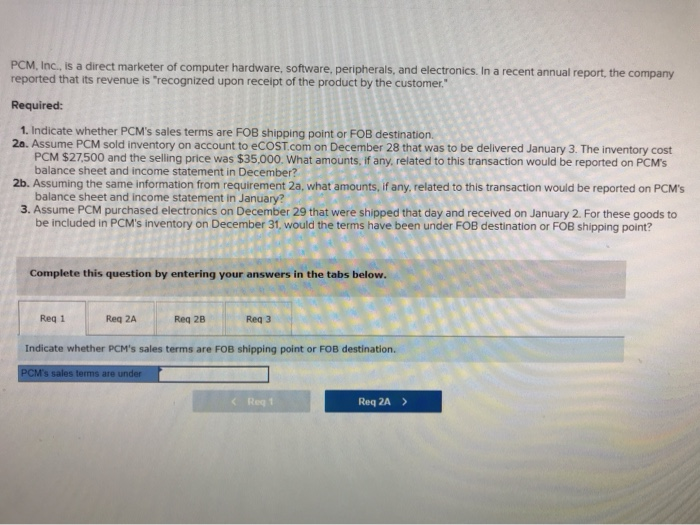  PCM, Inc., is a direct marketer of computer hardware, software, peripherals,