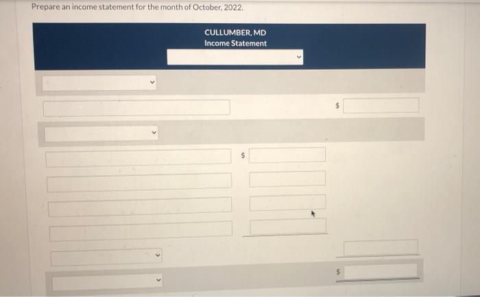 MD, are listed below. Retained earnings (October 1) $15,100 Common stock 38,000