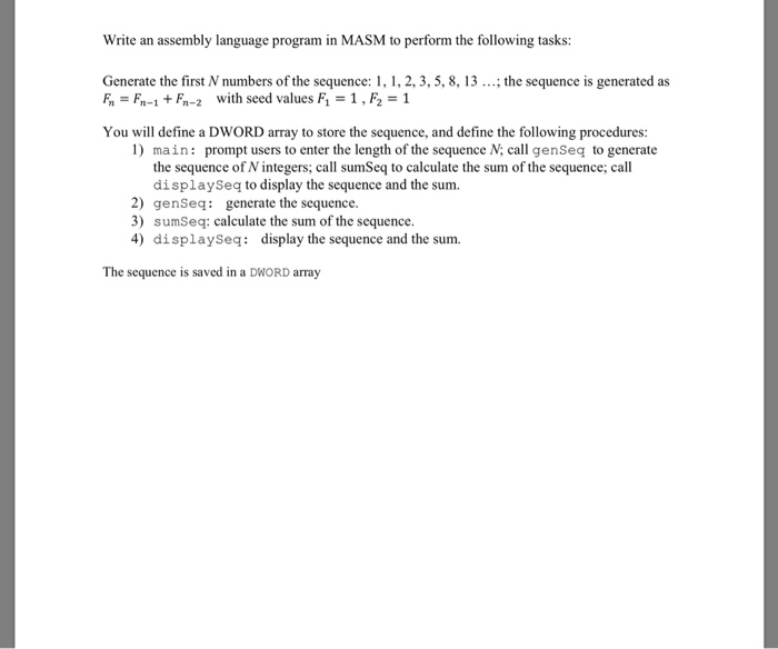  computerorganization/ assembly language Write an assembly language program in MASM to