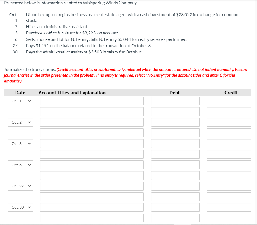 Need help with accounting problem Presented below is information related to Whispering