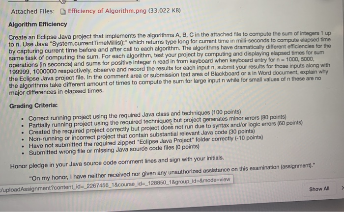  Attached Files: Efficiency of Algorithm.png (33.022 KB) Algorithm Efficiency Create an
