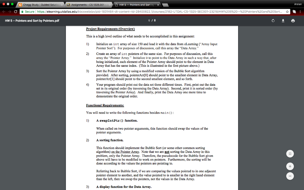 as described in class. For example, there should be a header for