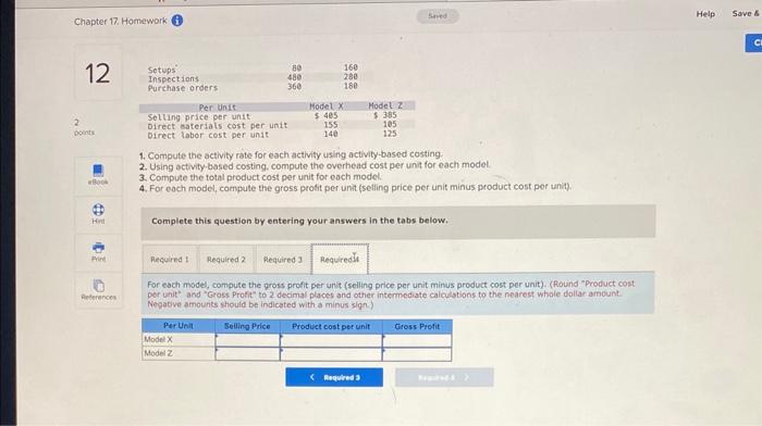 compute the gross profit per unit (selling price per unit minus product