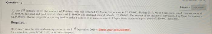  Question 12 3.5 points Save A At the 1st January 2019,