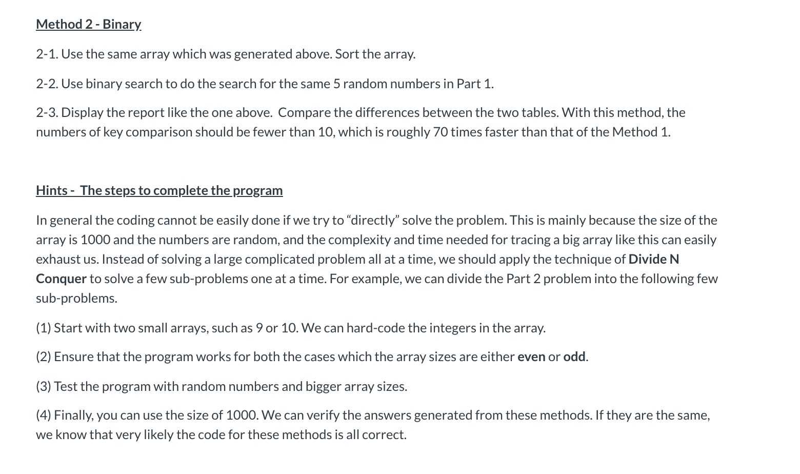 1 of size 1000. Populate it with random numbers in the range