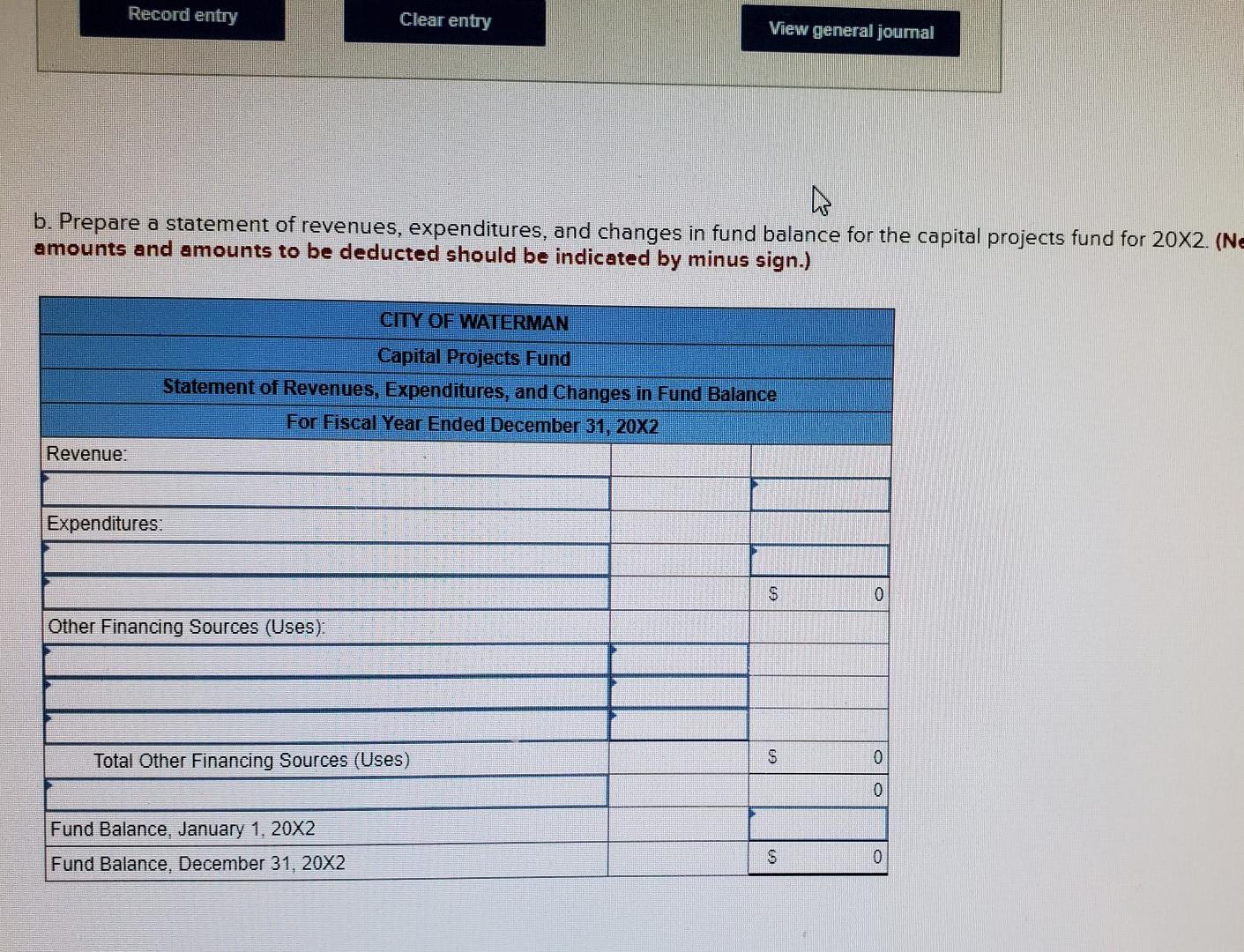 of Waterman established a capital projects fund for the construction of an