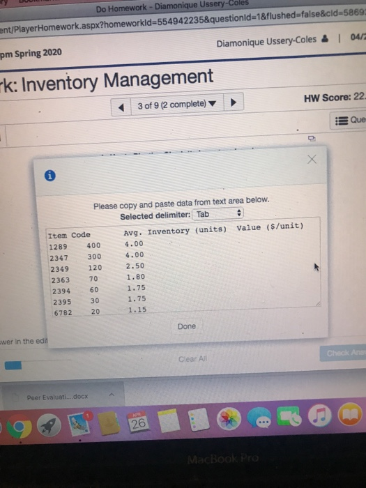 facility in Charlotte yields the information presented in the table below. How