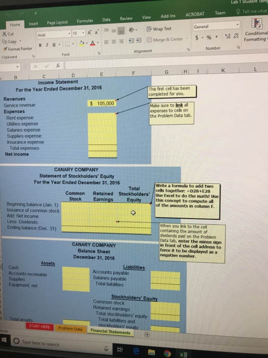 the information below to complete the income statement, statement of stockholders' equity
