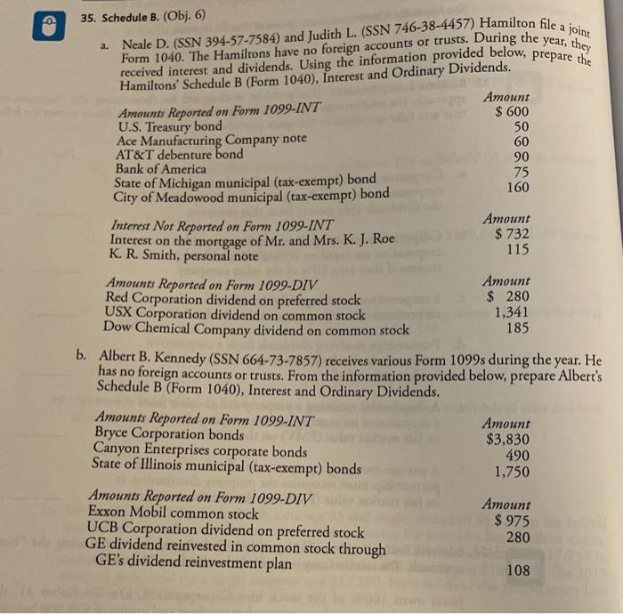  G During the year, 35. Schedule B. (Obj. 6) a. Neale
