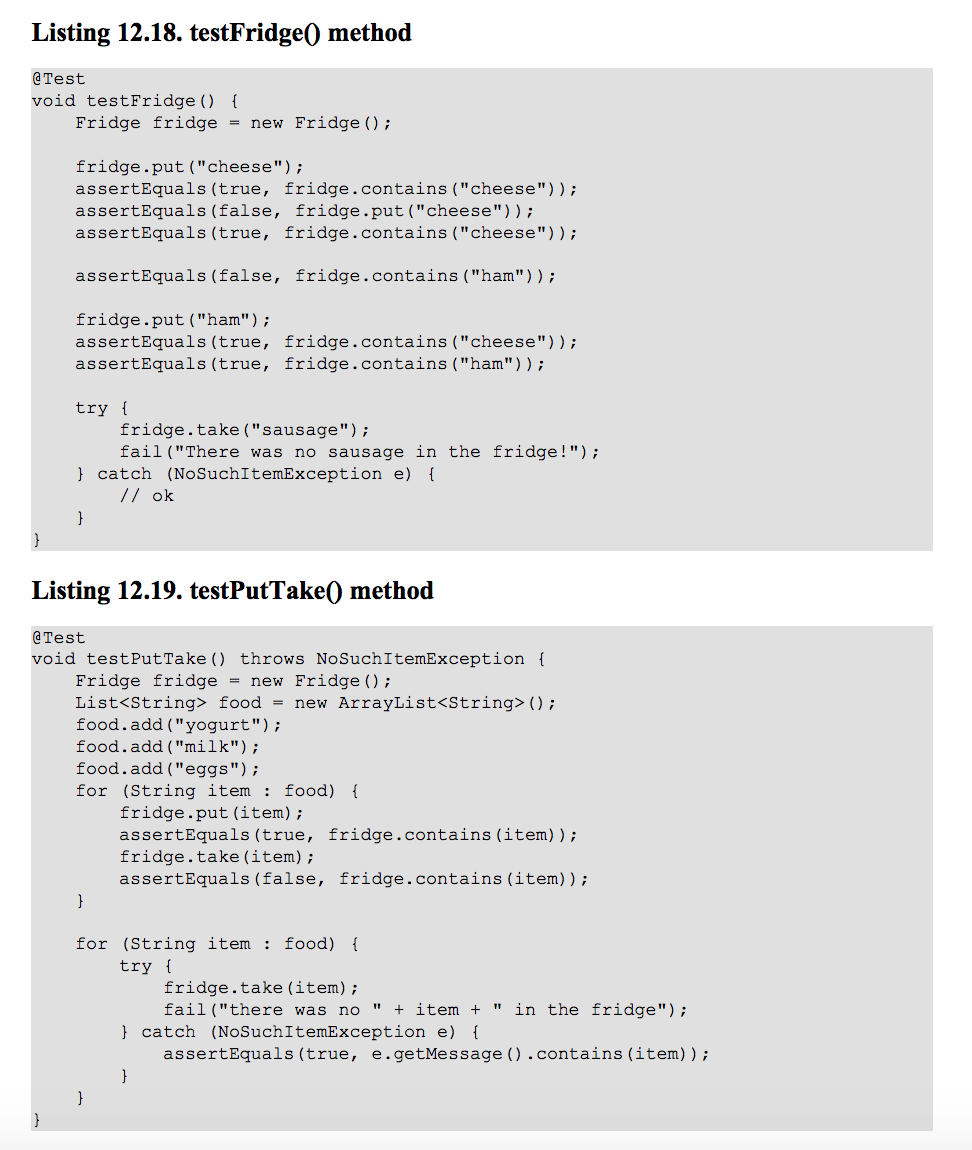 below presents a naive implementation of the Fridge class. It allows one