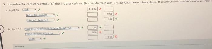 e cash account for Norwegian Medical Co. at April 30 indicated a