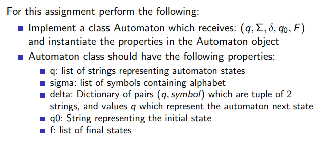 Instructions: Write a python code to read an automaton specification file and