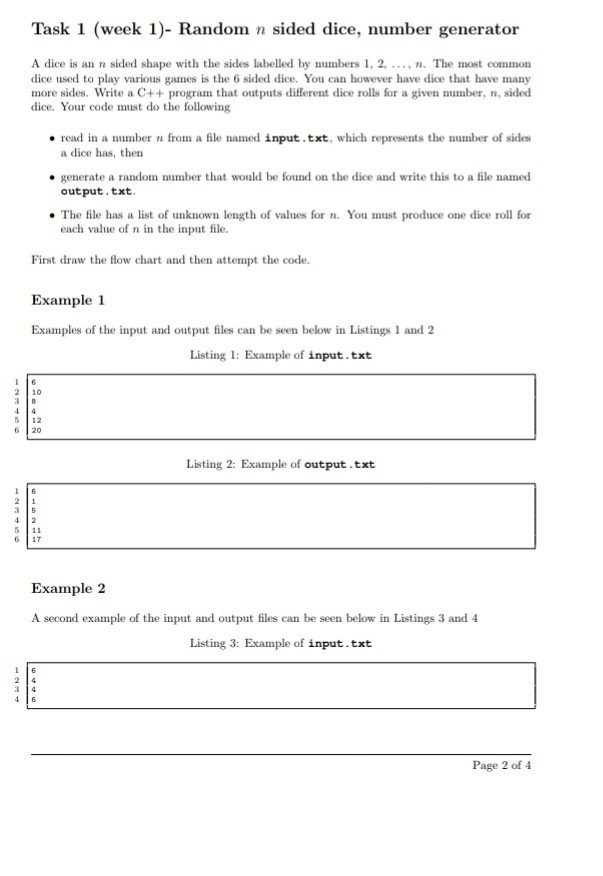  write a c++ programming , NOTE: your output may differ the