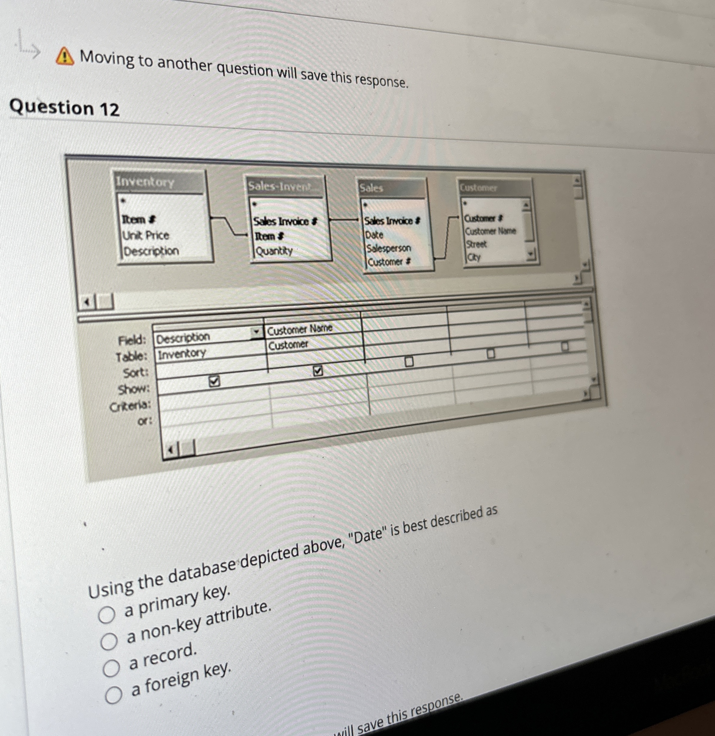  Moving to another question will save this response. Question 12 Using