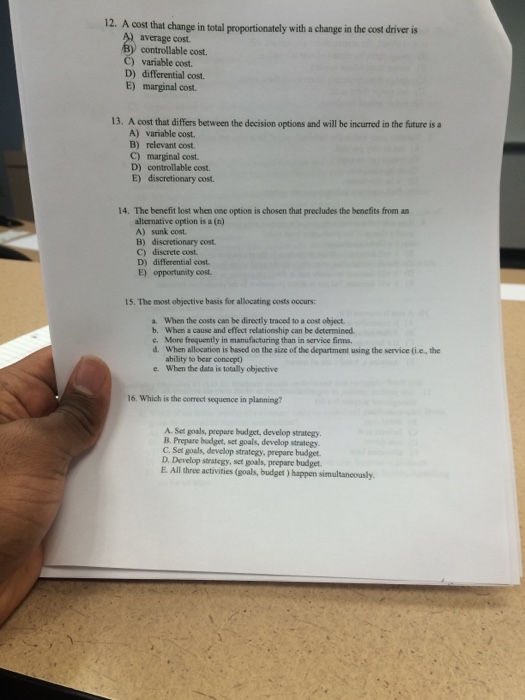 Answer A cost that change in total proportionately with a change in