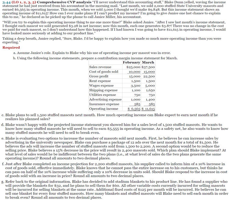  Need help with e, f and g please 1,100 3.44 (LO