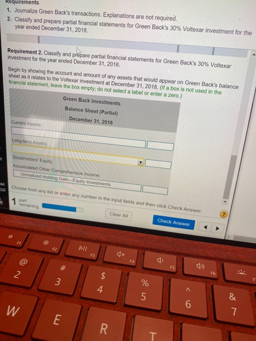  Requirements 1. Journalize Green Back's transactions. Explanations are not required. 2.