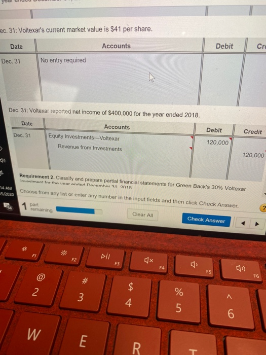 for the year ended December 31, 2018. Requirement 2. Classify and prepare