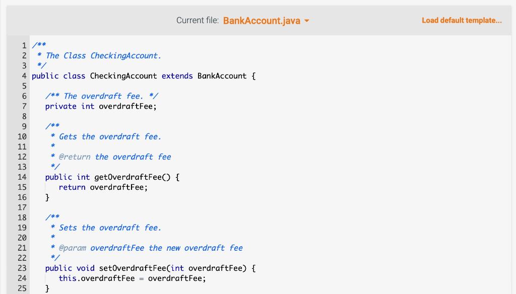 a protected field named interestRate of type double, initialized to 0.0 -