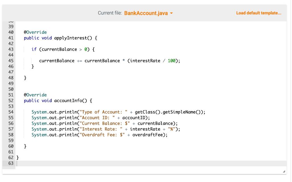 of the Methods As described by the UML Class Diagram above, your