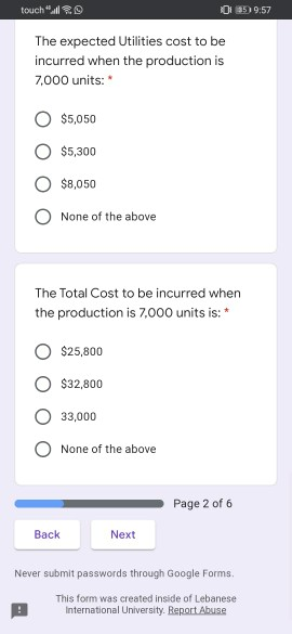 the 2.000 units level is $1,200. 10 2.100 1400 Specify whether each