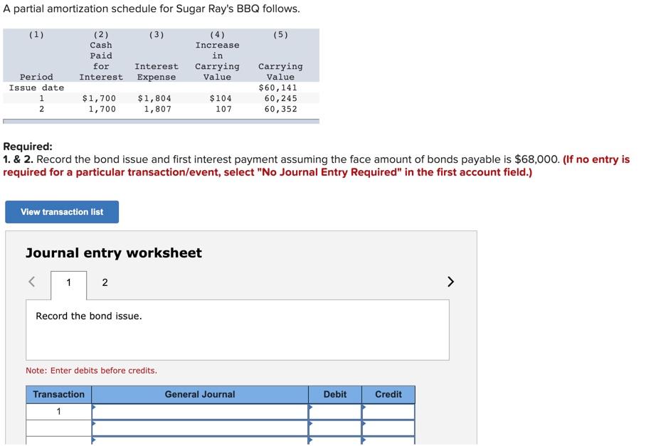 Help me please, it's due at midnight. A partial amortization schedule