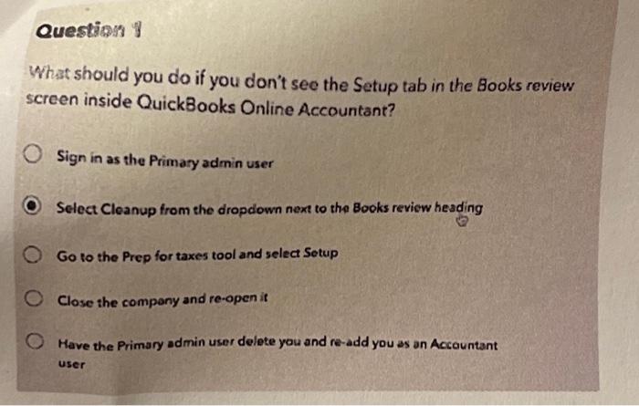  What should you do if you don't see the Setup tab