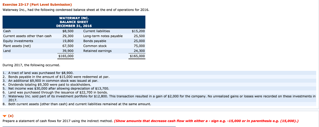 i need help solving part A plrase! Exercise 23-17 (Part Level Submission)