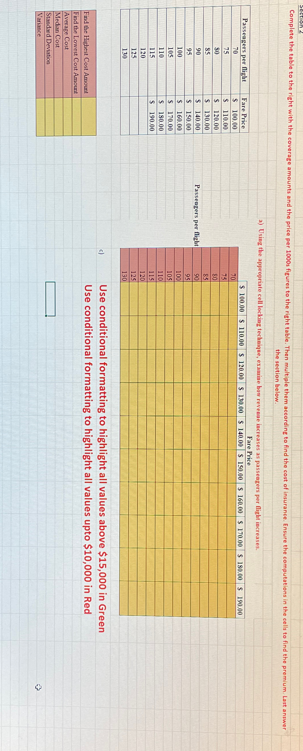  the section below. a) Using the appropriate cell locking technique, examine