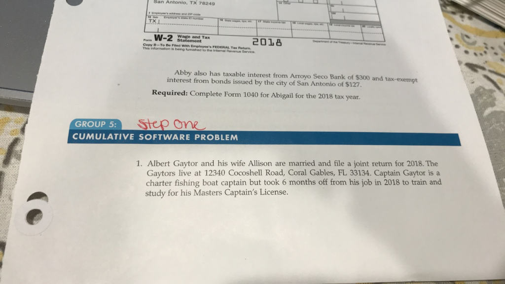 Need help with my cumulative tax problem - it's from chapter 1