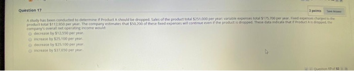  Question 17 2 points A study has been conducted to determine