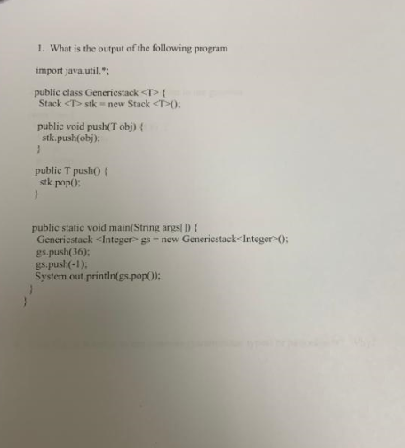 Please explain step by step 1. What is the output of the