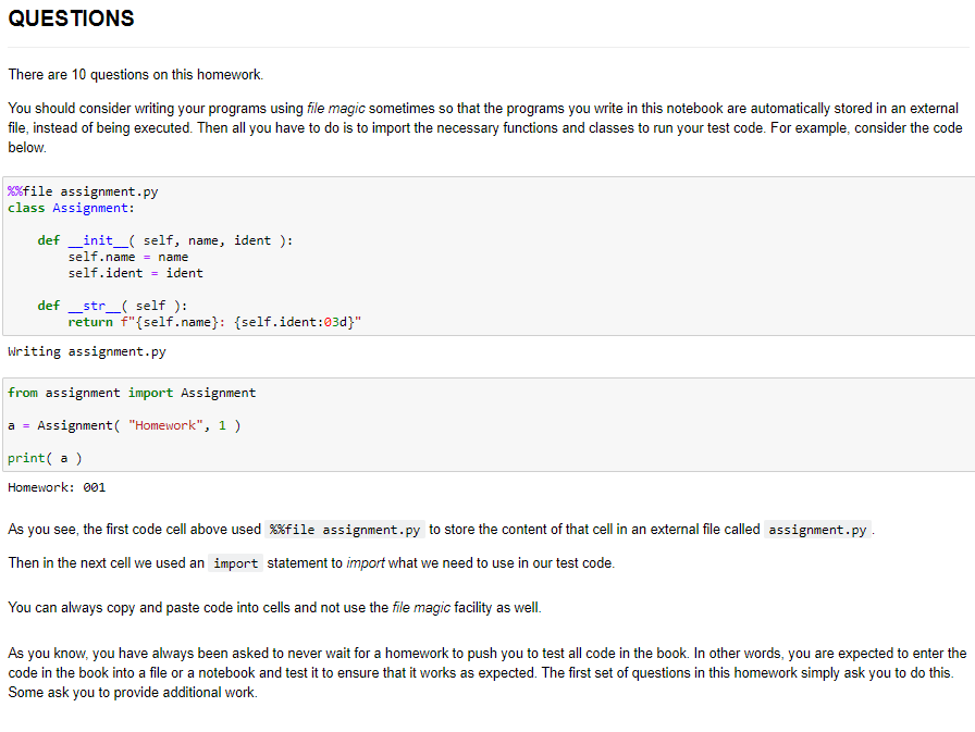 PYTHON QUESTIONS There are 10 questions on this homework You should consider