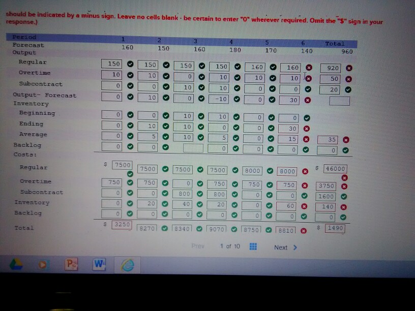 correct or incorrect for the work you have completed so far. It