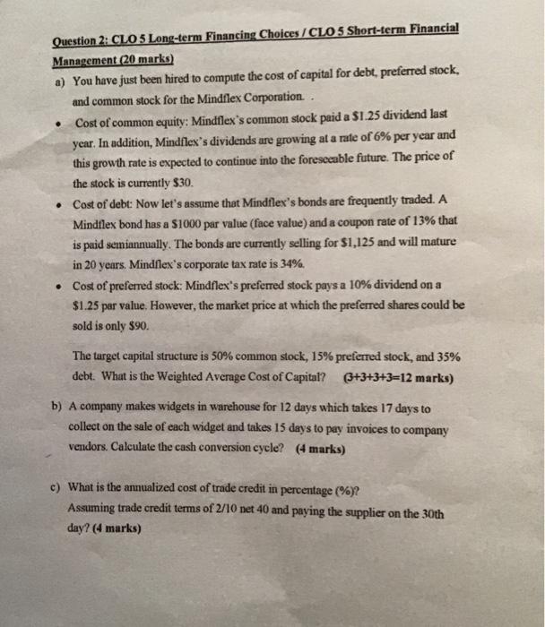 please show step by step calculations . no excel working Question 2: