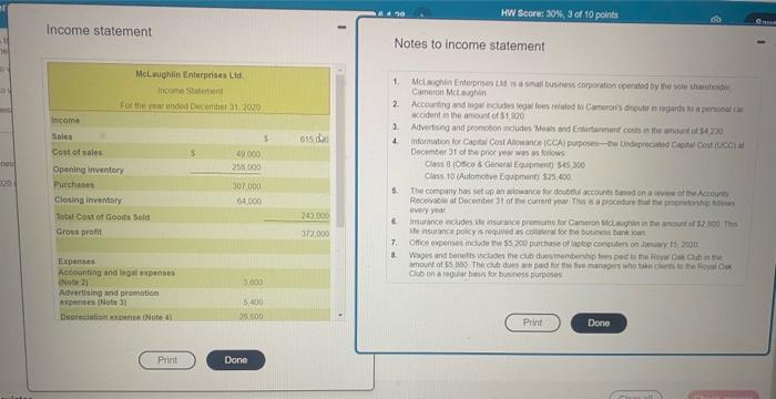  answer as soon as possible income statement Notes to income statement