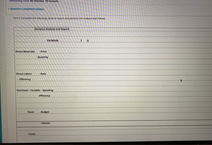 10 Question & 20 points Save and Lido Company's standard and actual