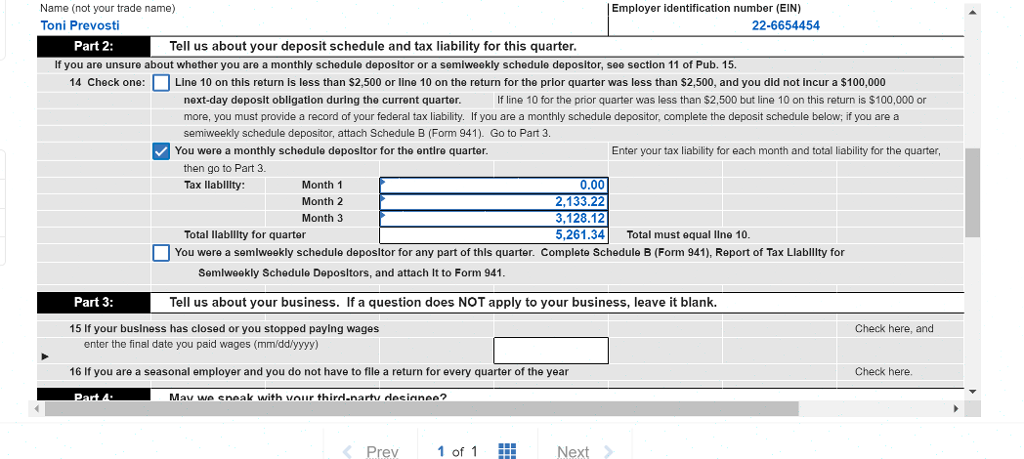 for Prevosti Farms and Sugarhouse by April 15, 2016. For the purpose