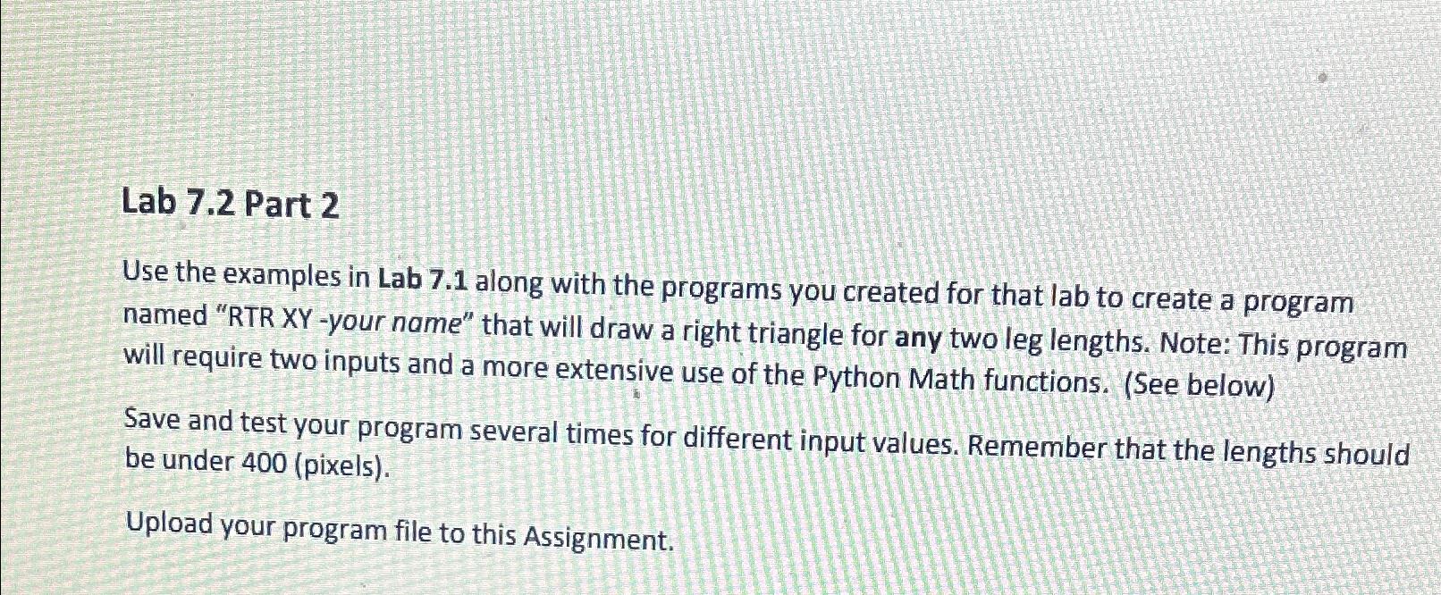  Lab 7.2 Part 2 Use the examples in Lab 7.1 along
