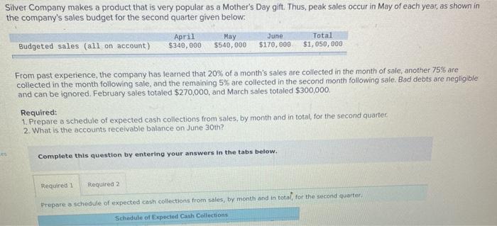 answer 1 & 2 Silver Company makes a product that is very