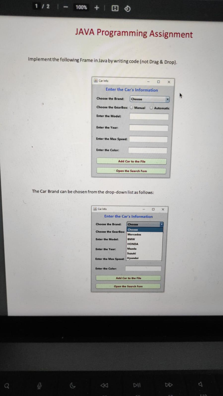  Please ,this is a two part question..It's a java object oriented