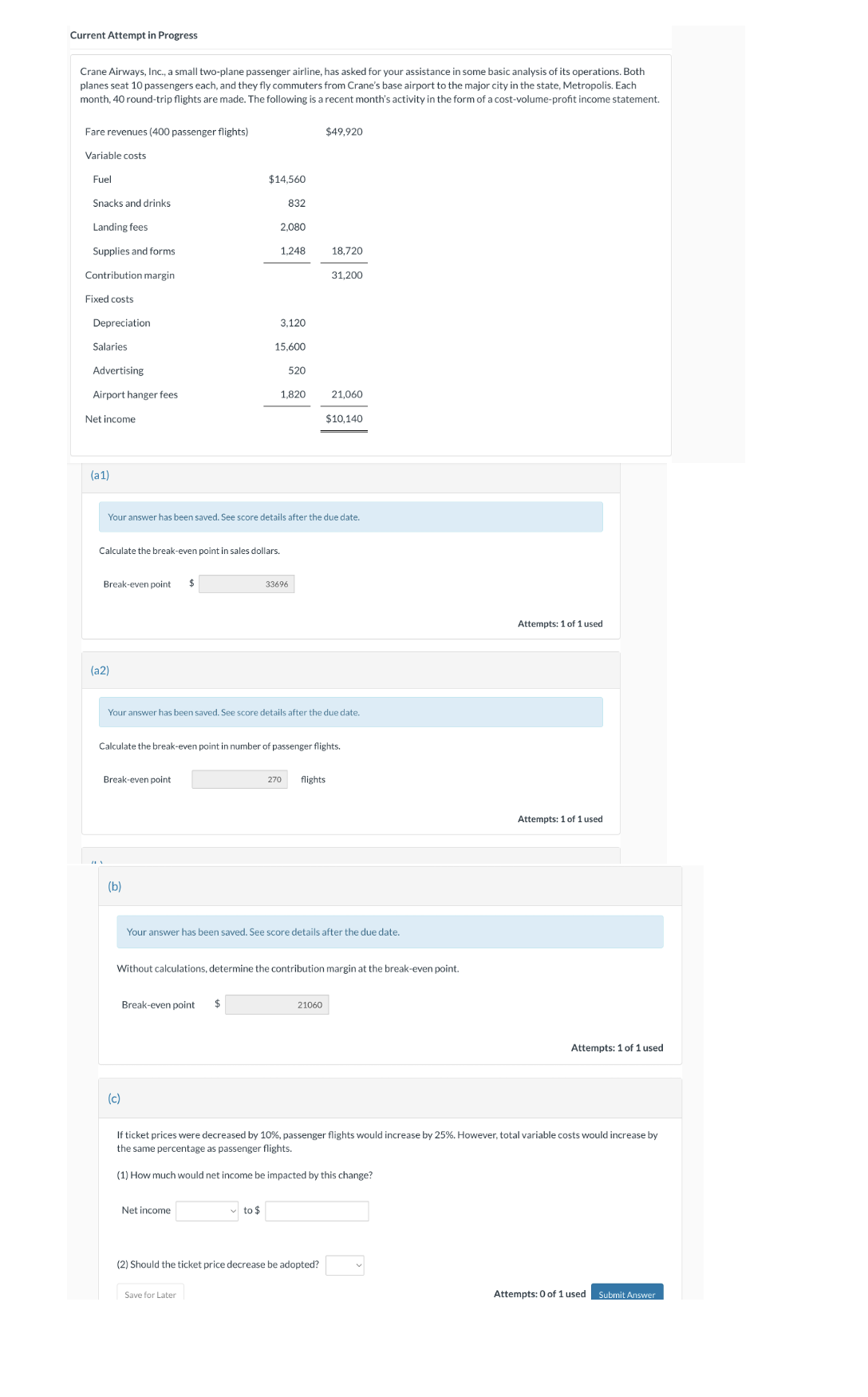  Current Attempt in Progress Crane Airways, Inc., a small two-plane passenger