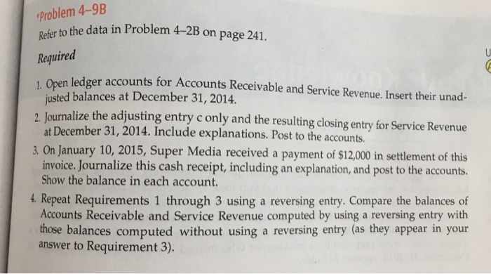  problem 4-9B Refer to the data in Problem B on page