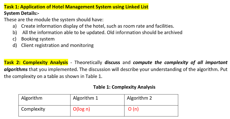  Task1 Create this program by using C++ programming. Application of Hotel