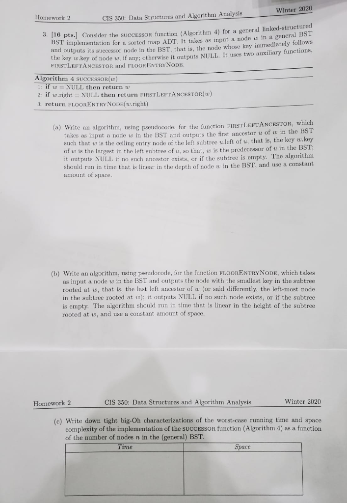  Winter 2020 Homework 2 CIS 350: Data Structures and Algorithm Analysis