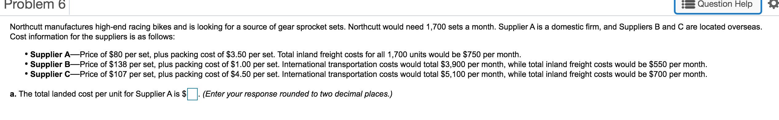 Hello, I need help finding the TOTAL LANDED COST PER UNIT