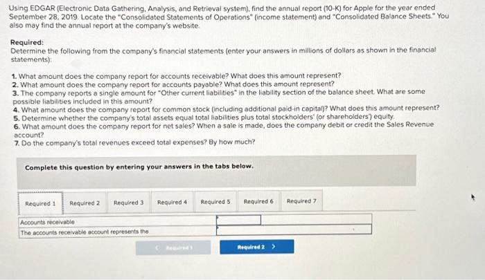  Using EDGAR (Electronic Data Gathering, Analysis, and Retrieval system), find the
