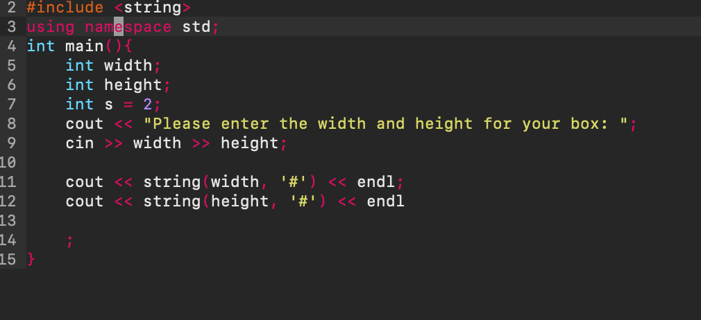 and a height and then prints * out a box of that