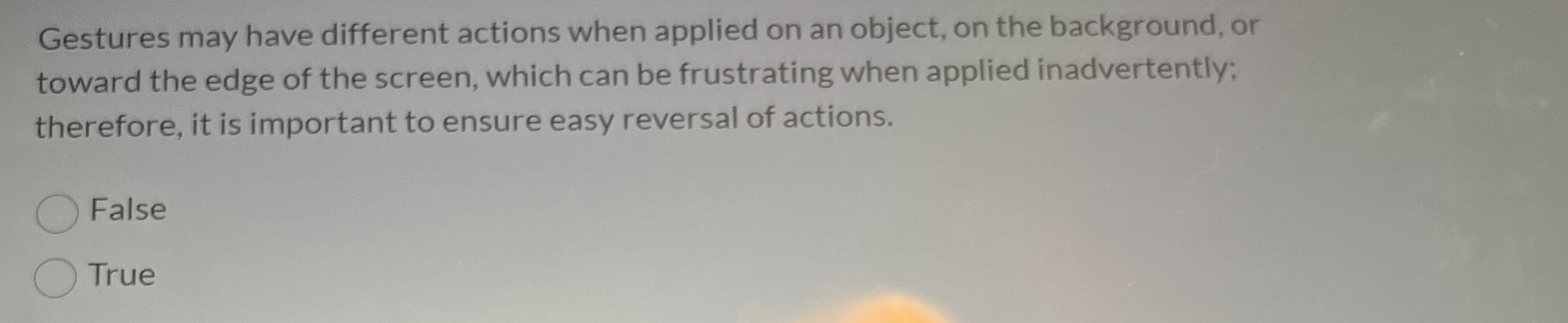  Gestures may have different actions when applied on an object, on